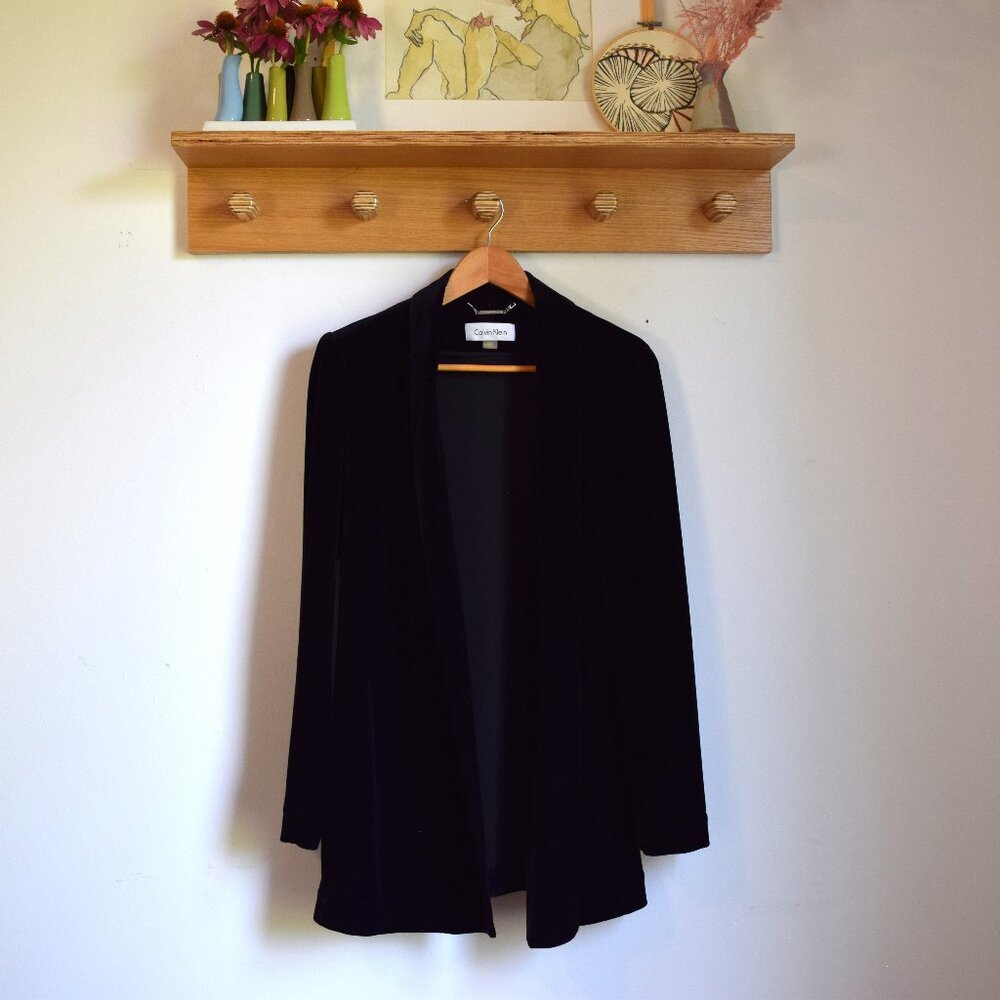 Calvin Klein Long Velvet Blazer